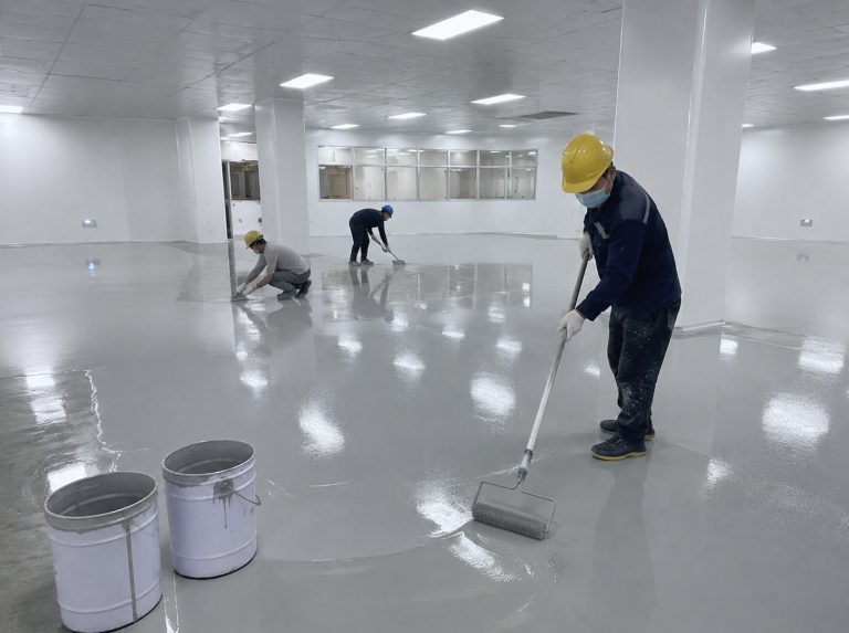港口镇环氧自流平地坪漆工程